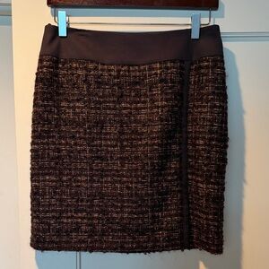 Laurel Tweed Pencil Skirt in Brown